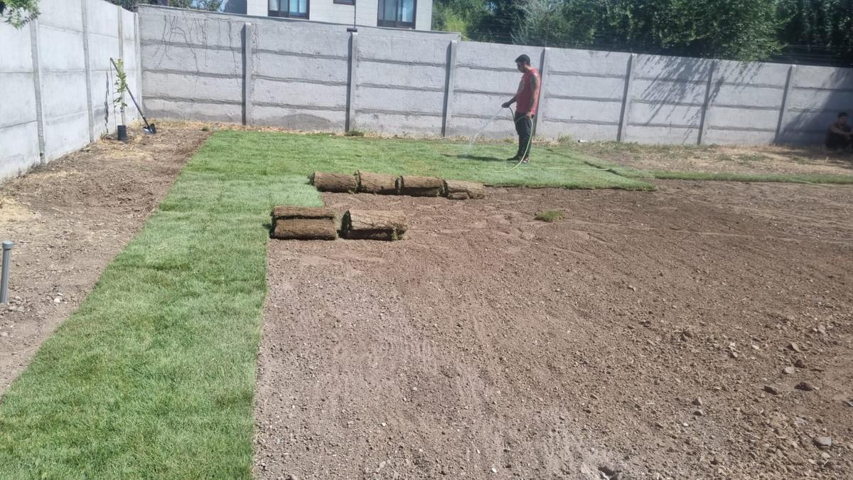 Instalación de los rollos de pasto.
